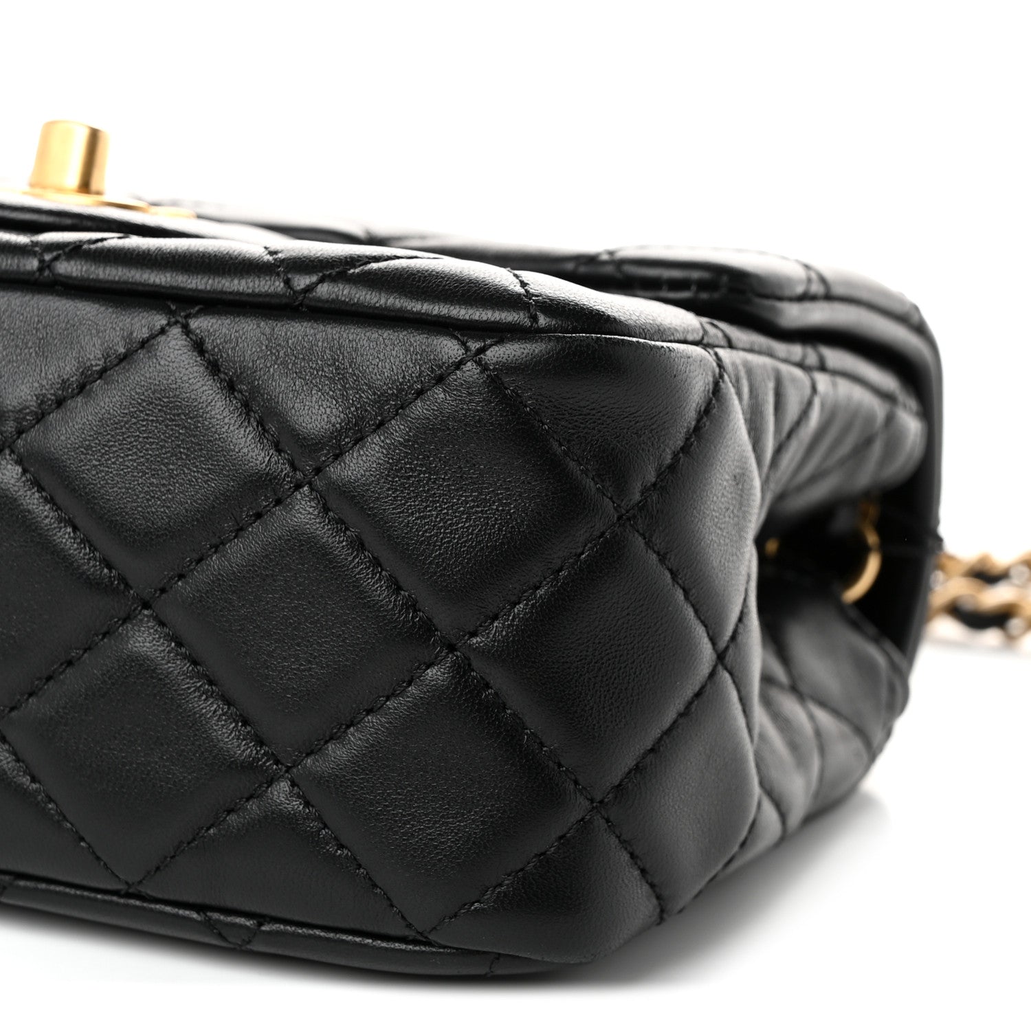 Chanel Lambskin Quilted Mini Pearl Crush Flap Black 9 of 10