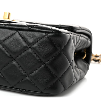 Chanel Lambskin Quilted Mini Pearl Crush Flap Black 9 of 10