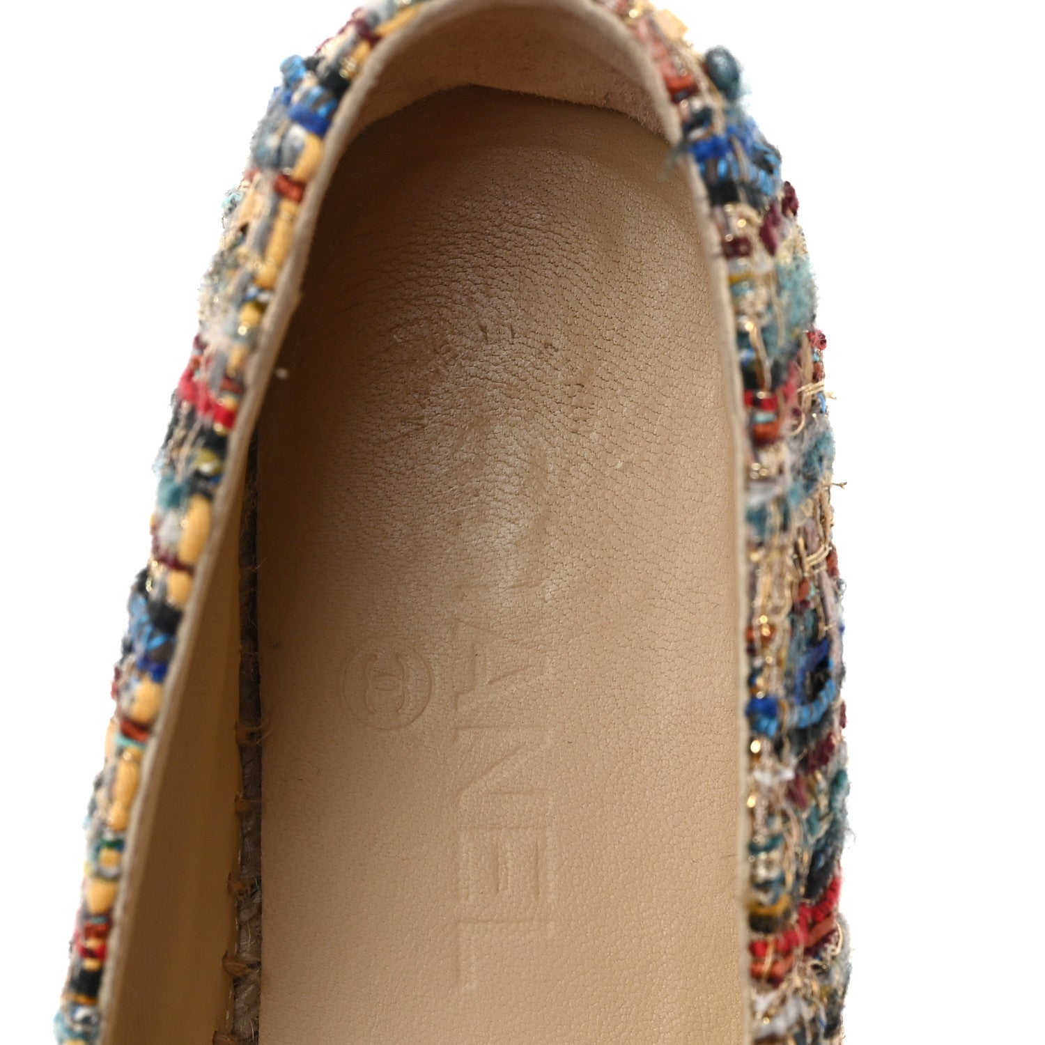 Chanel Tweed Grosgrain CC Espadrilles 38 Multicolor Black 7 of 9