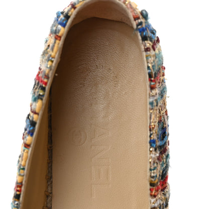 Chanel Tweed Grosgrain CC Espadrilles 38 Multicolor Black 7 of 9