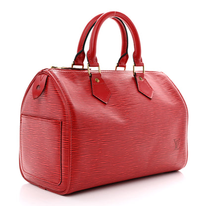 Louis Vuitton Epi Speedy 25 Castillan Red 3 of 12