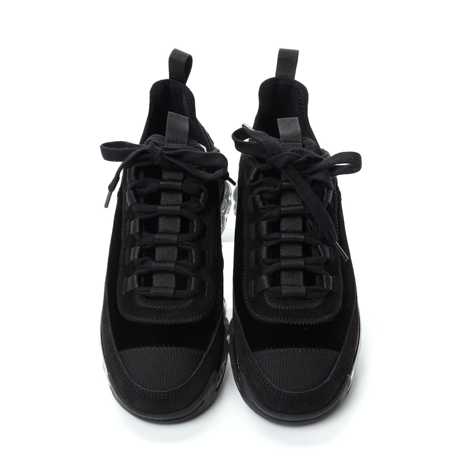 Chanel Suede Calfskin Velvet Grosgrain CC Sneakers 37.5 Black 5 of 11