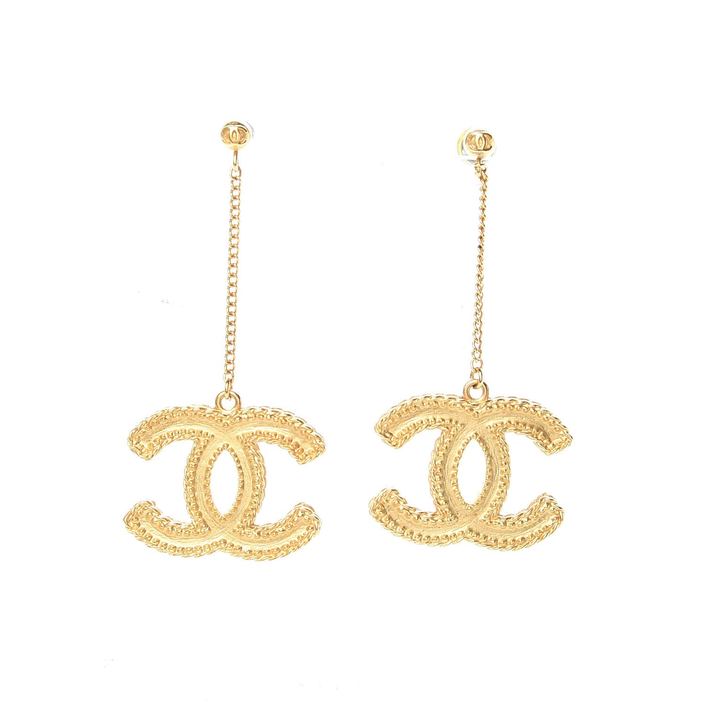 CC Drop Earrings Matte Gold