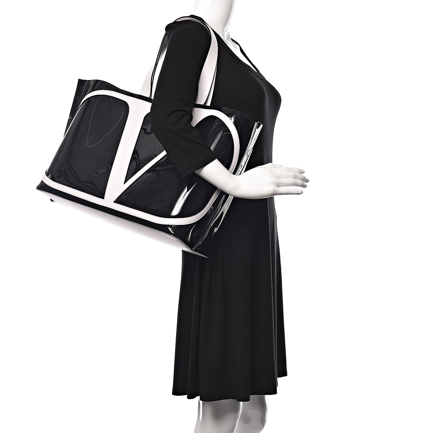 Patent Large Escape Tote Black White