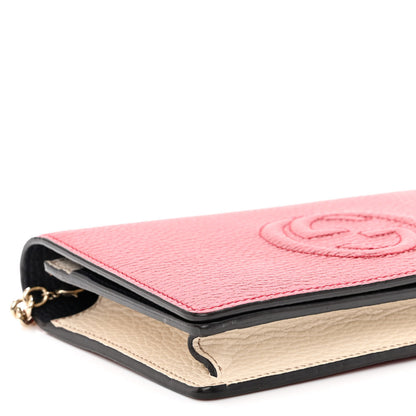 Gucci Dollar Calfskin Soho Wallet On Chain Hibiscus Red Mystic White Blue 8 of 9