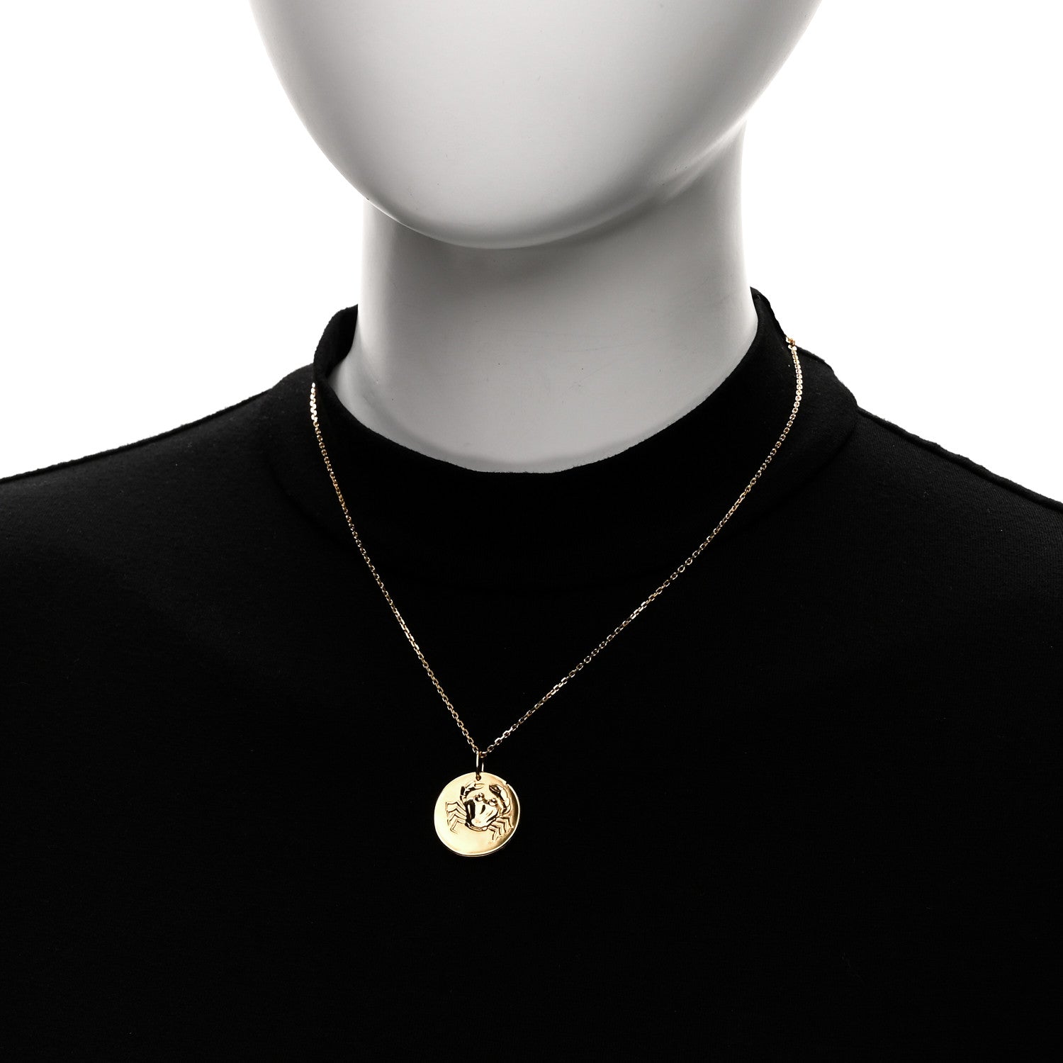 Van Cleef & Arpels 18K Yellow Gold Zodiac Cancer Pendant Necklace 2 of 8