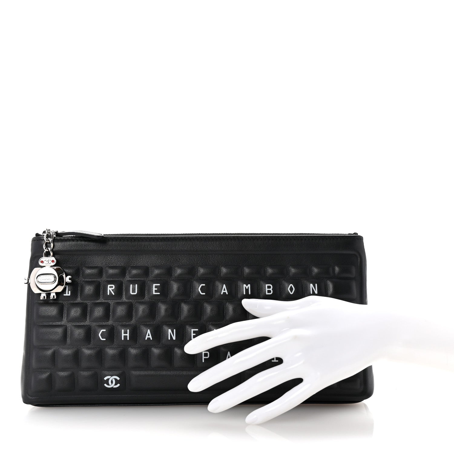 Chanel Metallic Calfskin Keyboard Pouch Black 2 of 6
