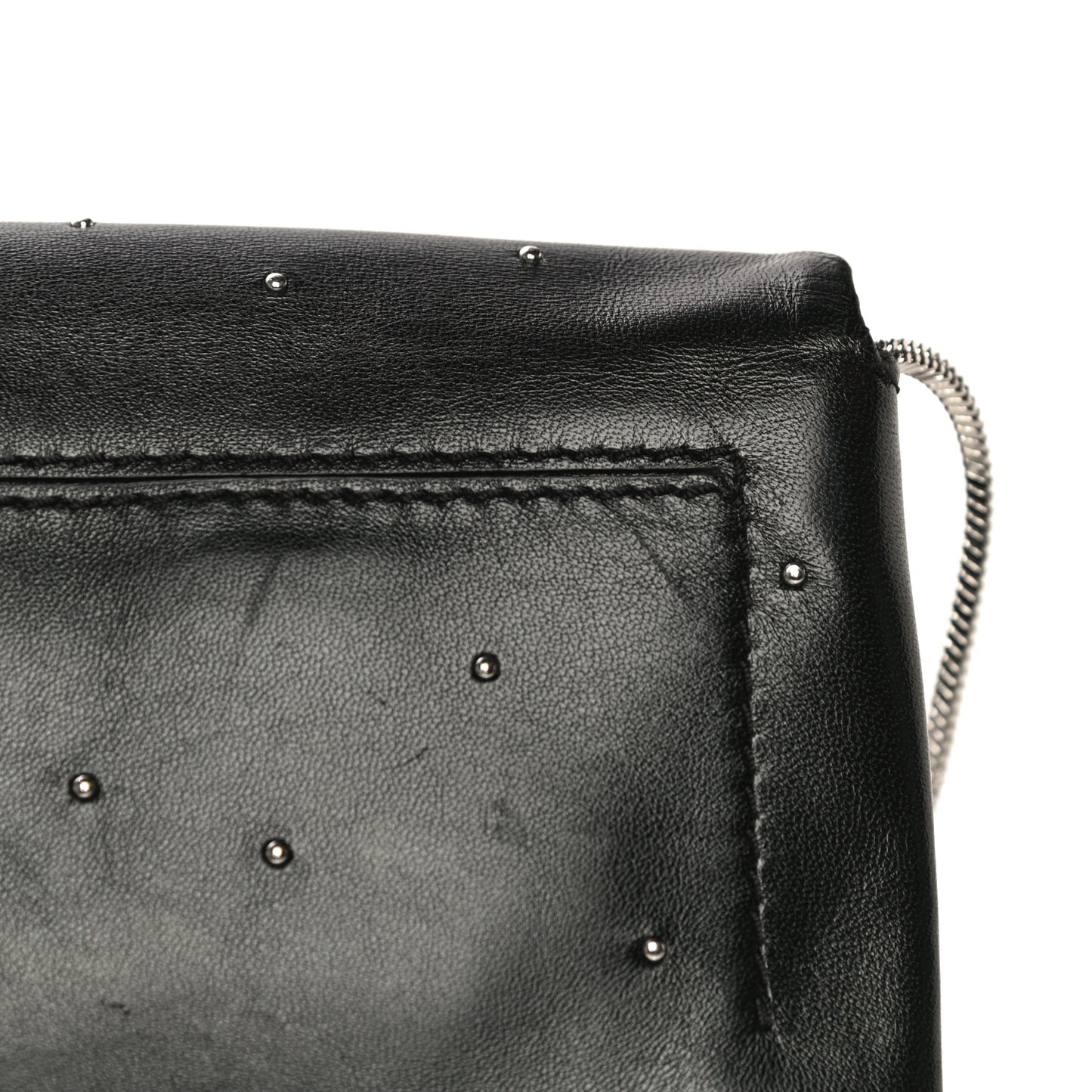 Calfskin Alix Soft Flap Clutch Black