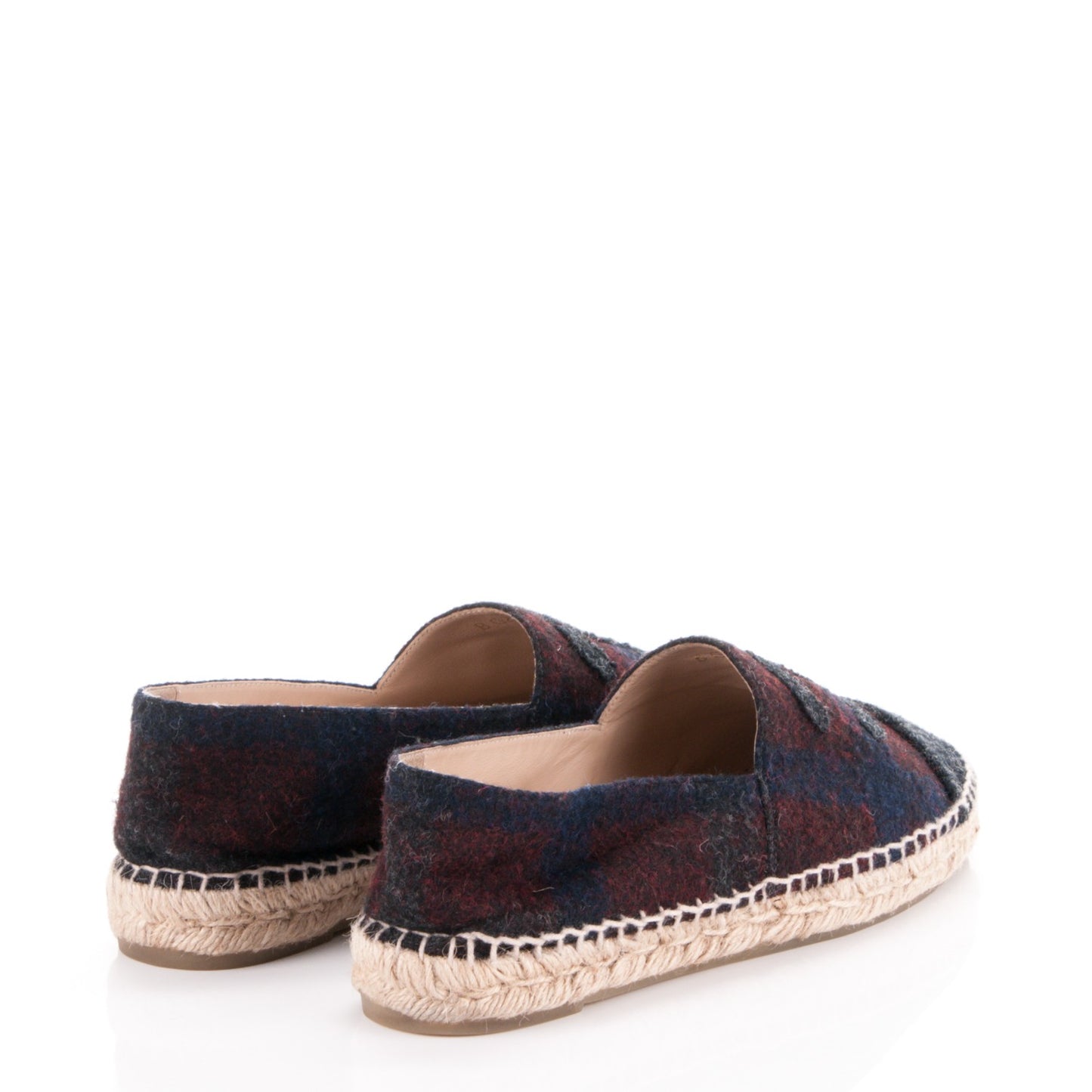 Flannel CC Espadrilles 40 Navy Dark Red