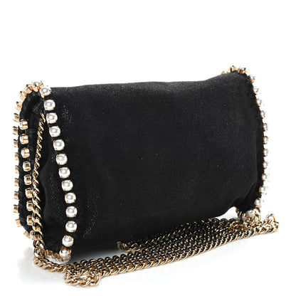 Stella McCartney Shaggy Deer Pearl Studded Falabella Crossbody Clutch Black 2 of 10