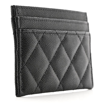 Chanel Caviar Metal Perforated Quilted CC Card Holder Black 3 of 9