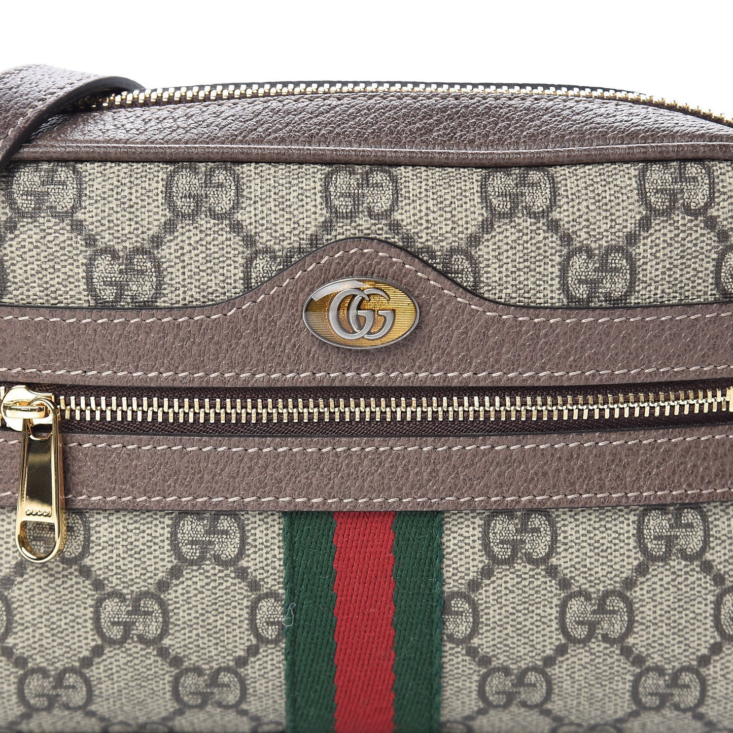 GG Supreme Monogram Web Mini Ophidia Shoulder Bag Brown