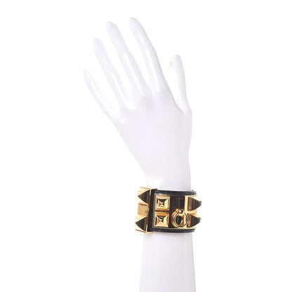 Hermes Shiny Alligator Collier de Chien CDC Bracelet S Black 2 of 7