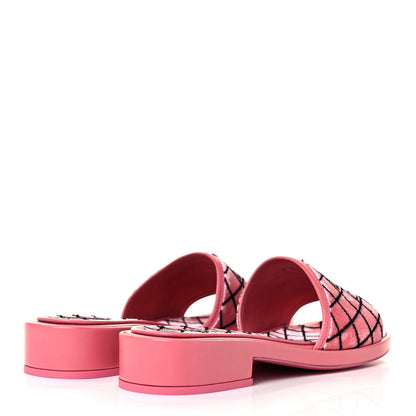 Chanel Shearling Quilt Print Quilt CC Mules 38 Pink 4 of 8