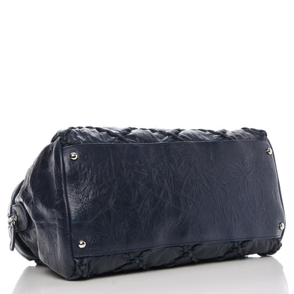 Chanel Calfskin Ultra Stitch Bowler Navy 4 of 9