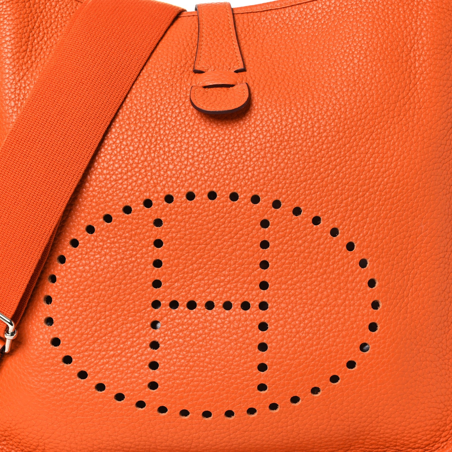 Hermes Taurillon Clemence Evelyne III GM Orange 8 of 12