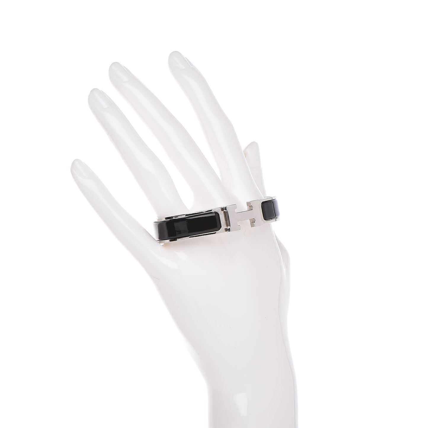Enamel Narrow Clic Clac H Bracelet PM Black