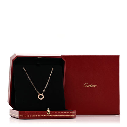 Cartier 18K Pink Gold 2 Diamond LOVE Necklace 5 of 5