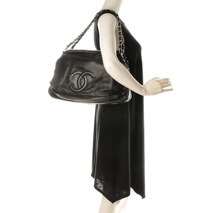 Chanel Lambskin Perforated Baseball Spirit Ligne Bag Black 2 of 9