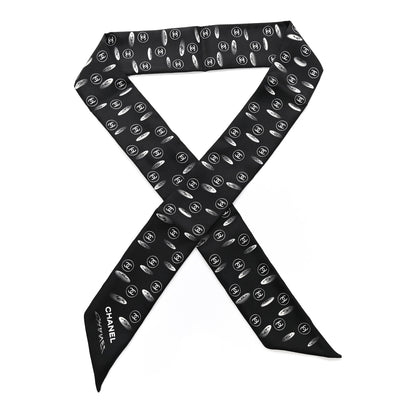Chanel Silk CC Slim Bandeau Scarf Black 1 of 3