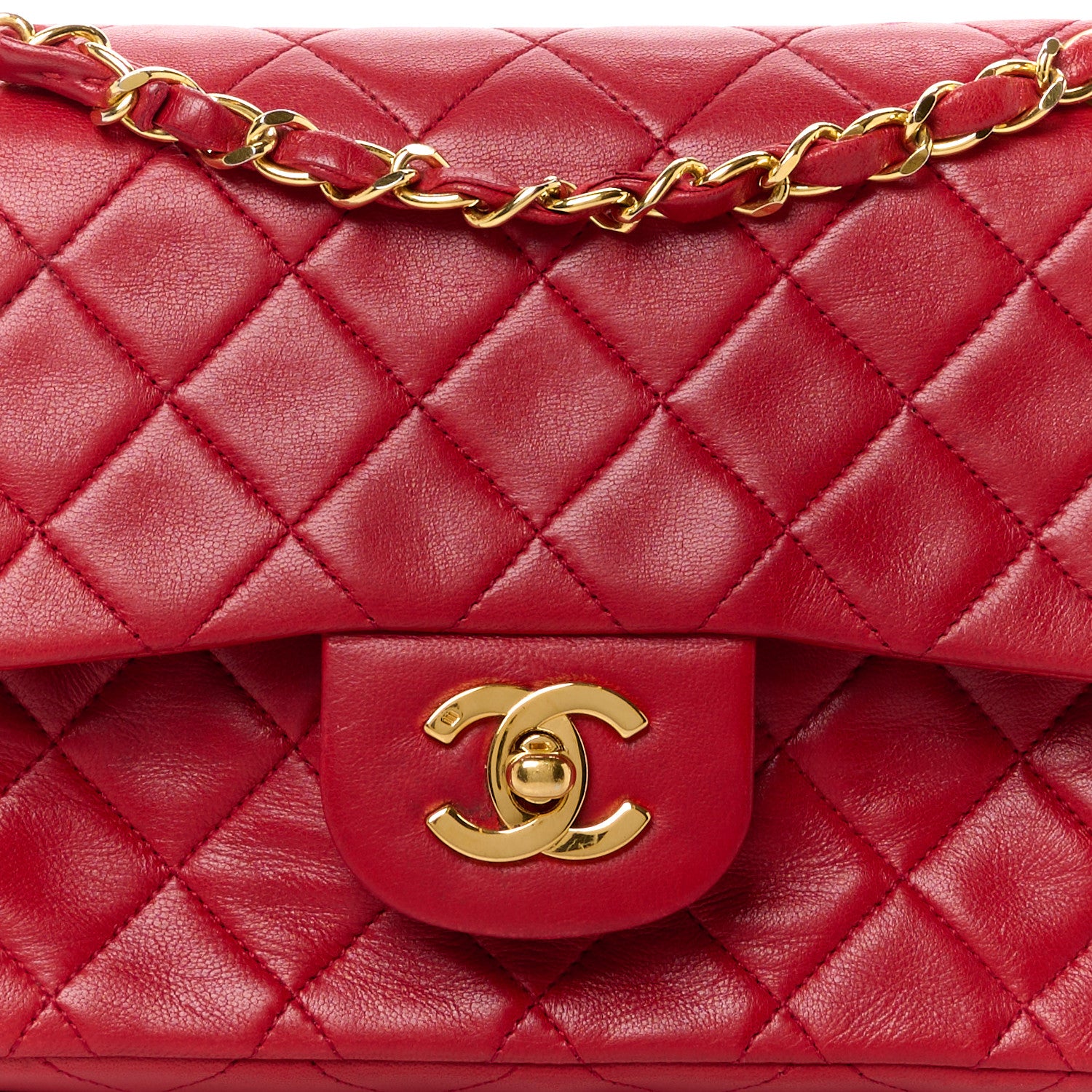 Chanel Lambskin Quilted Small Double Flap Red 10 of 17