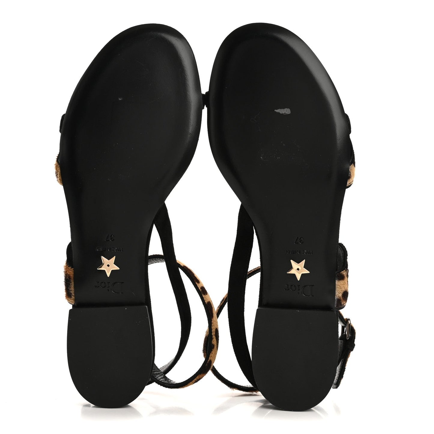 Pony Hair Panther Sandals 37 Brown Black