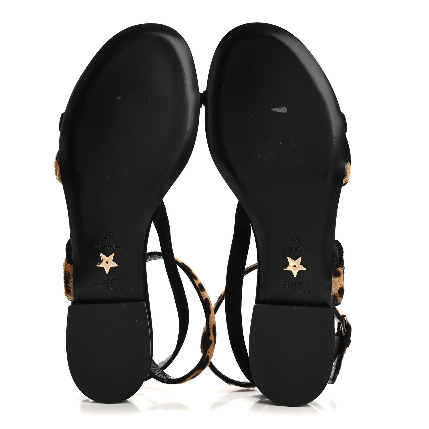 Christian Dior Pony Hair Panther Sandals 37 Brown Black 6 of 9