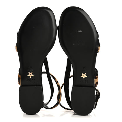 Christian Dior Pony Hair Panther Sandals 37 Brown Black 6 of 9