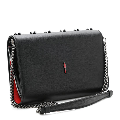 Christian Louboutin Calfskin Spikes Loubinthesky Paloma Clutch Black 3 of 11