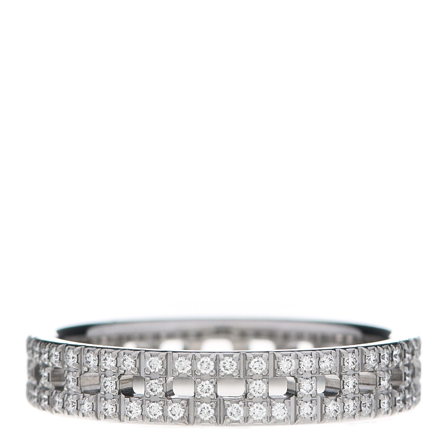 18K White Gold Diamond T True Narrow Band Ring 50 5.25