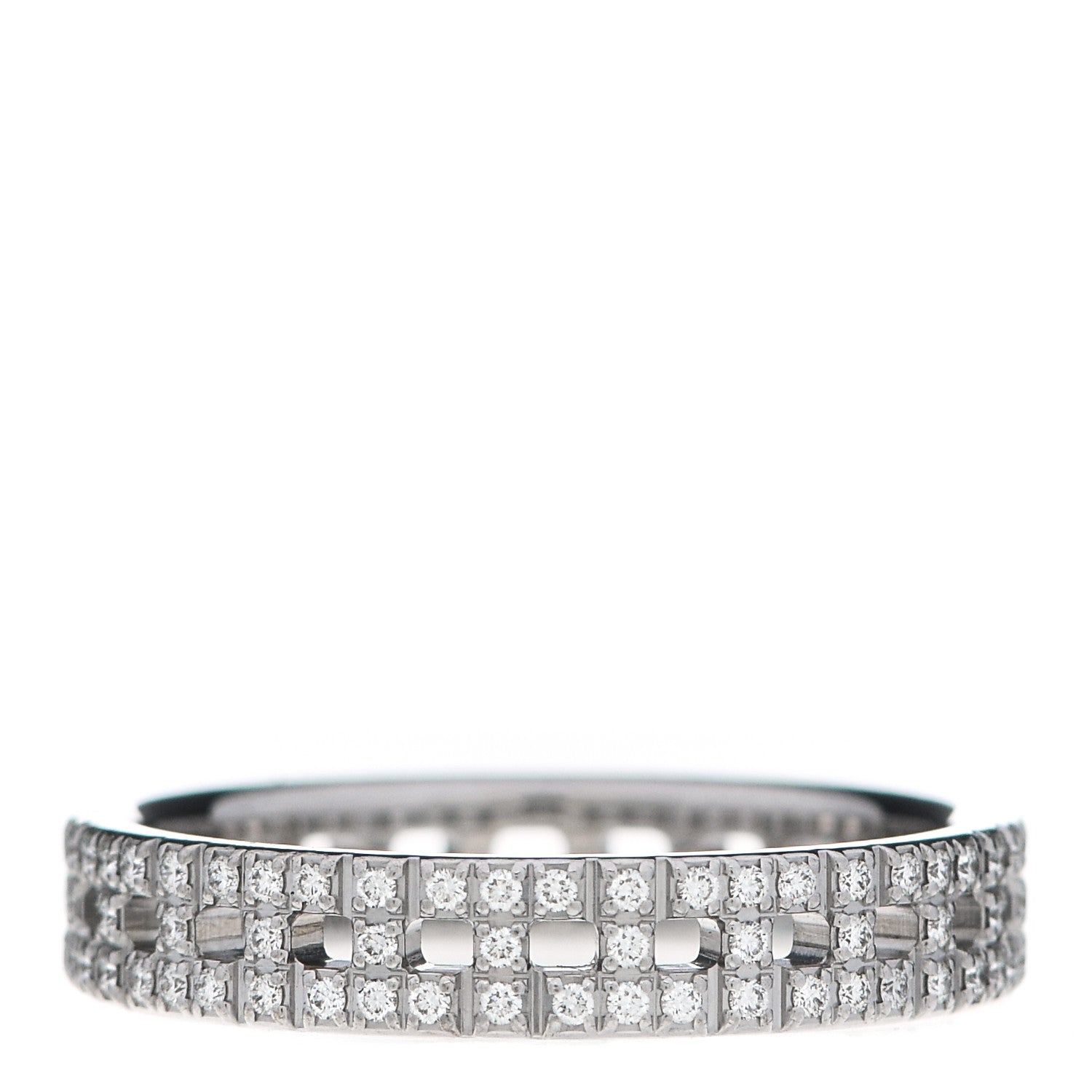 Tiffany 18K White Gold Diamond T True Narrow Band Ring 50 5.25 1 of 5