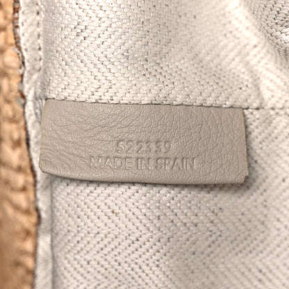 Loewe Calfskin Raffia Anagram Paulas Ibiza Pochette Bag Natural Tan 6 of 9