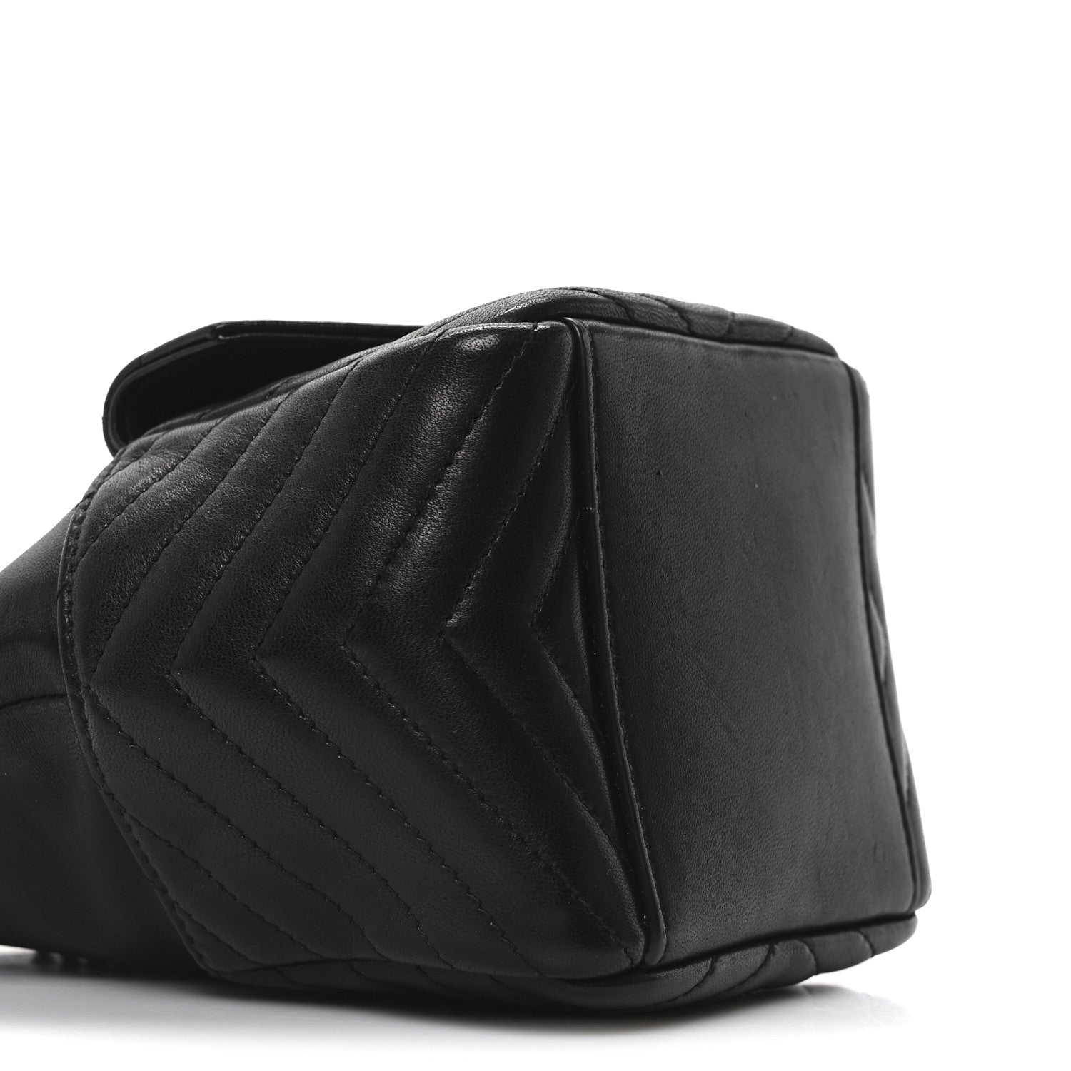 Saint Laurent Lambskin Matelasse Monogram Joe Nano Bucket Bag Black 9 of 10