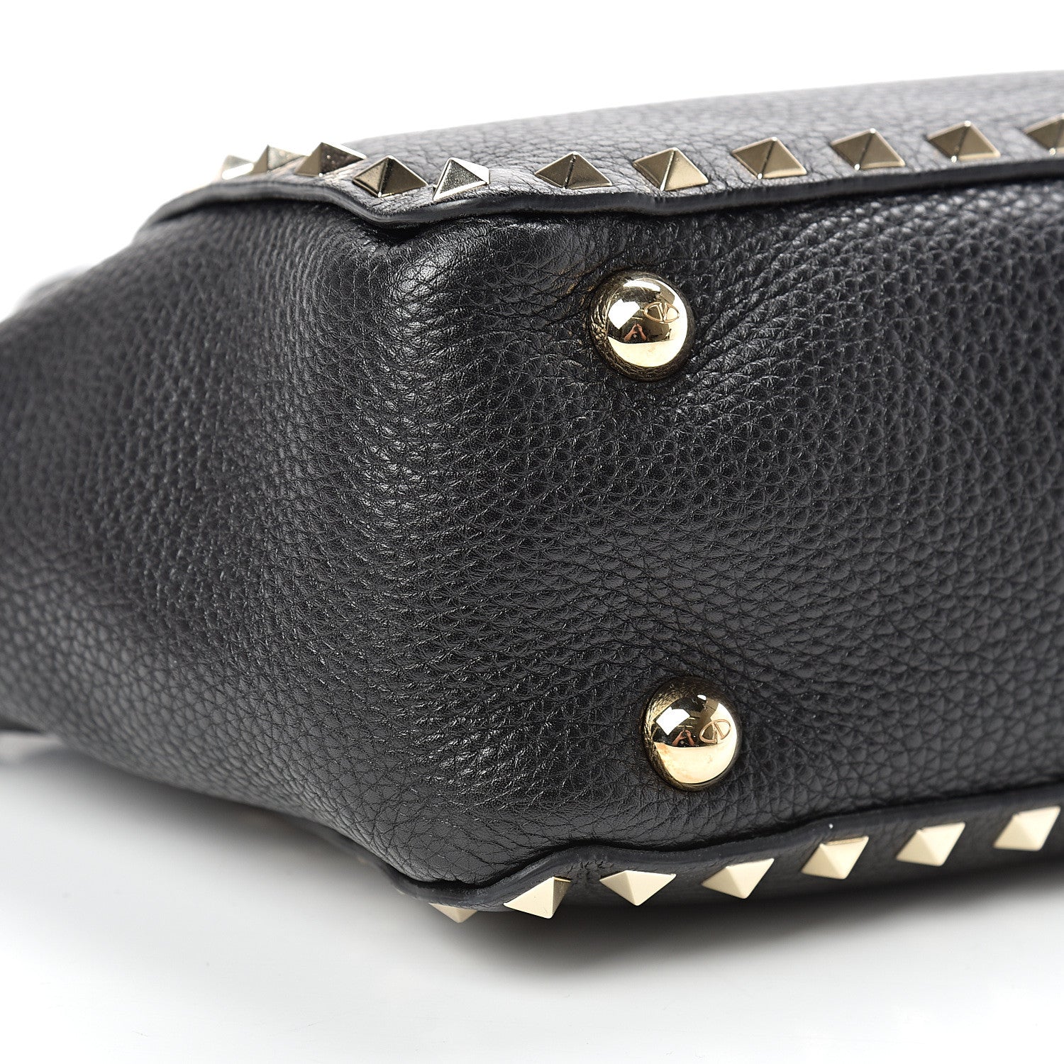 Valentino Garavani Pebbled Calfskin Mini Rockstud Tote Black 7 of 8