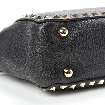 Valentino Garavani Pebbled Calfskin Mini Rockstud Tote Black 7 of 8