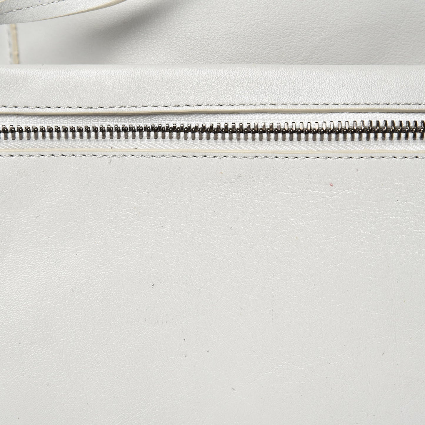Pebbled Calfskin Prisma Skeletal Tote White