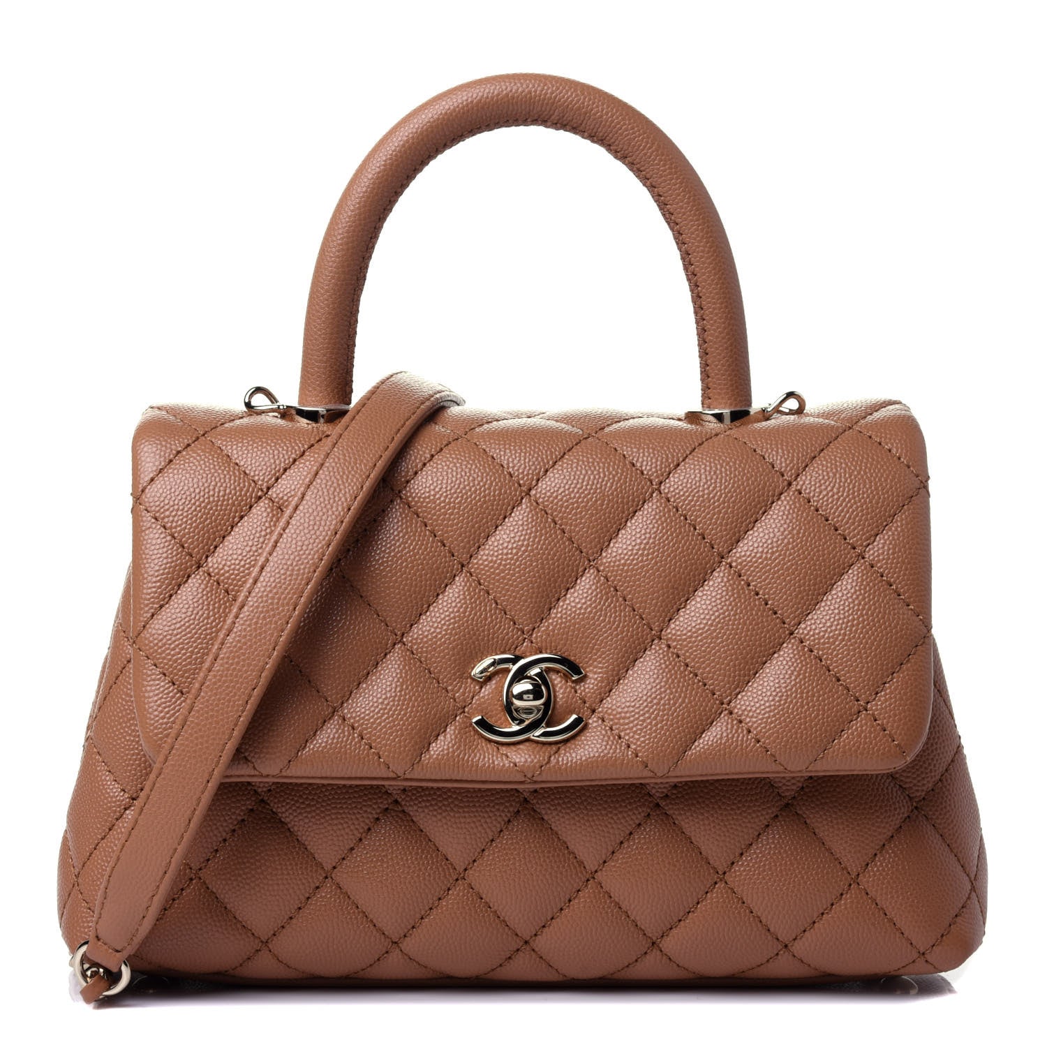 Chanel Caviar Quilted Mini Coco Handle Flap Brown 1 of 4