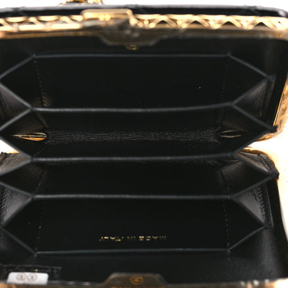 Chanel Glazed Goatskin Quilted Small Box With Chain Black 5 of 10