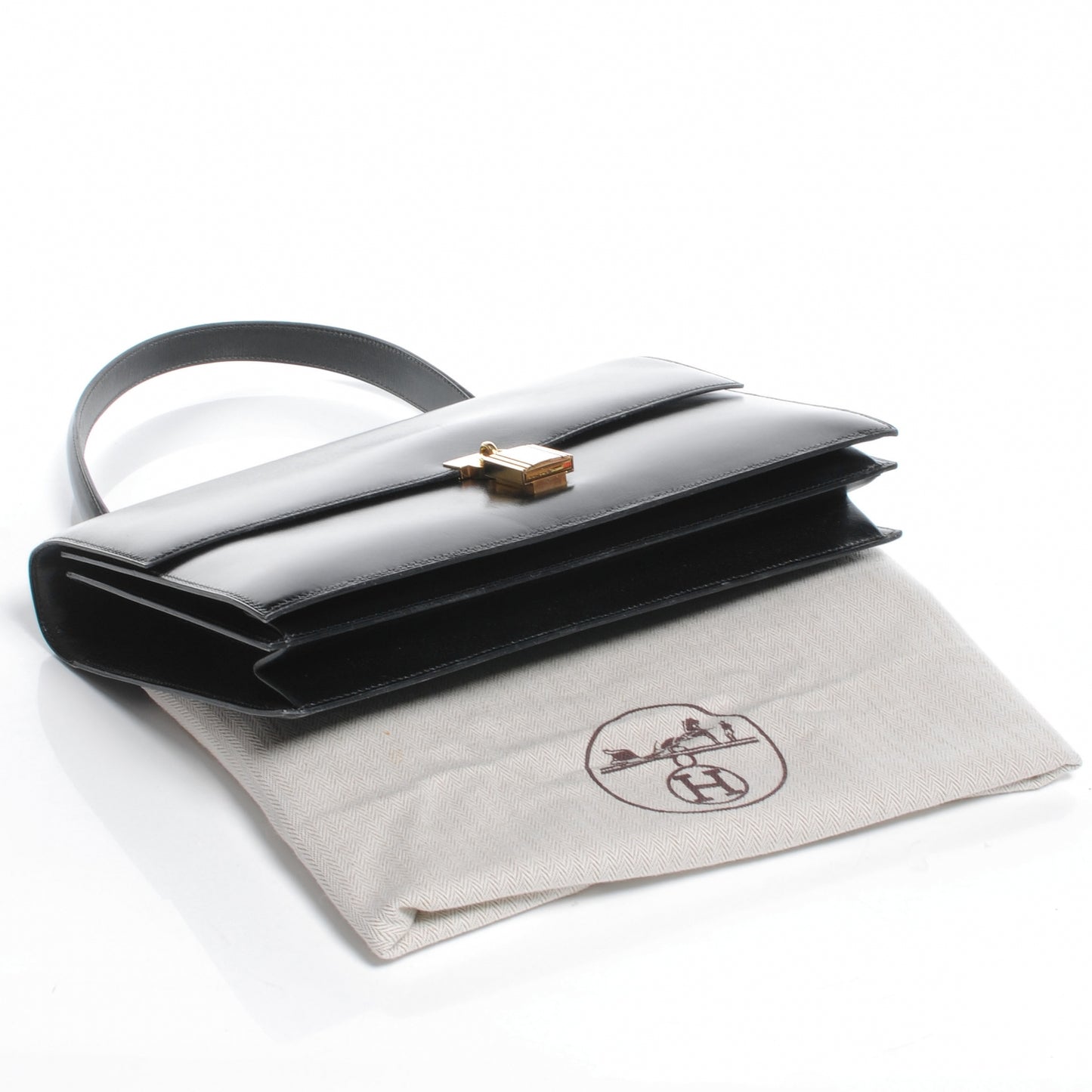 Box Leather Cadena Flap Black
