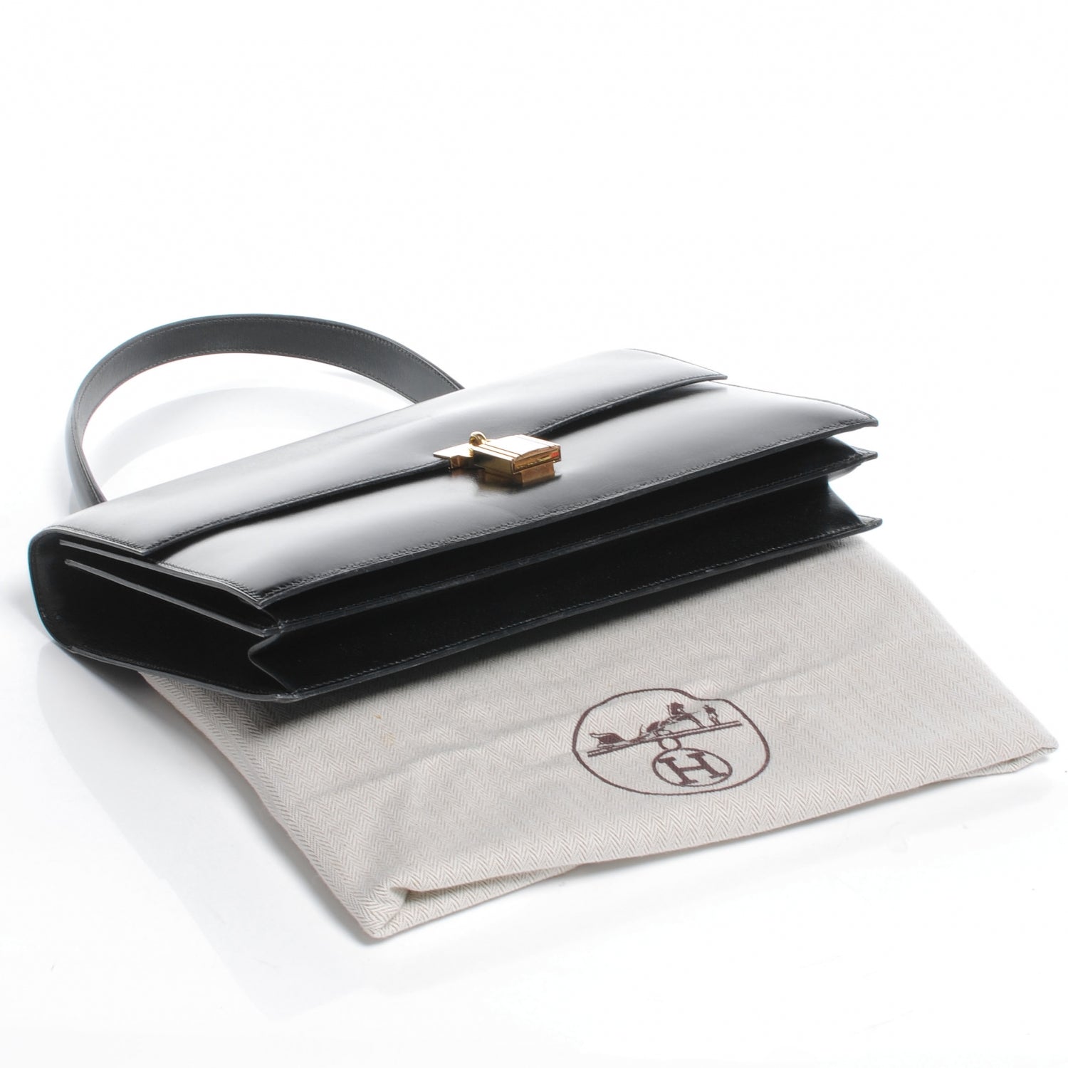 Hermes Box Leather Cadena Flap Black 4 of 8