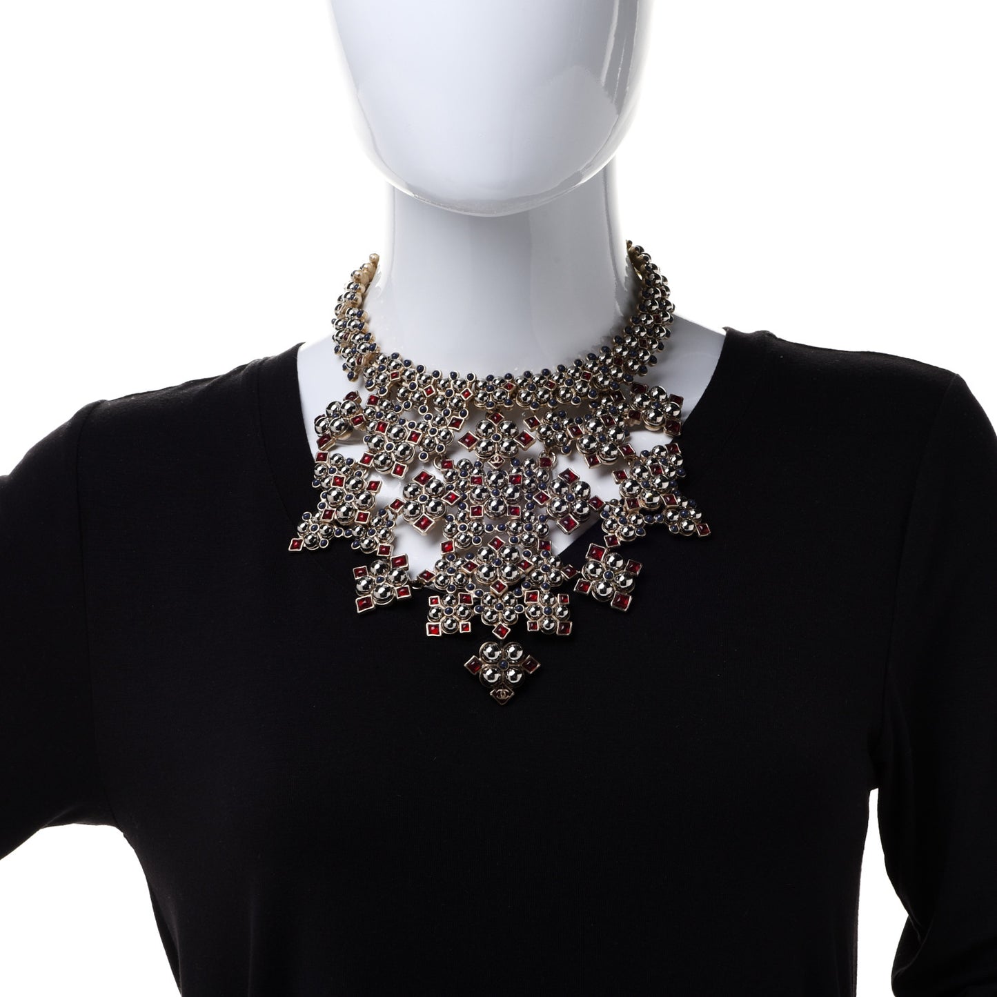 Gripoix Bib Necklace Gold Multicolor