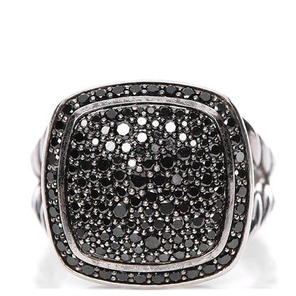 David Yurman Sterling Silver Black Diamond 14mm Albion Pave Ring 57 8 1 of 6