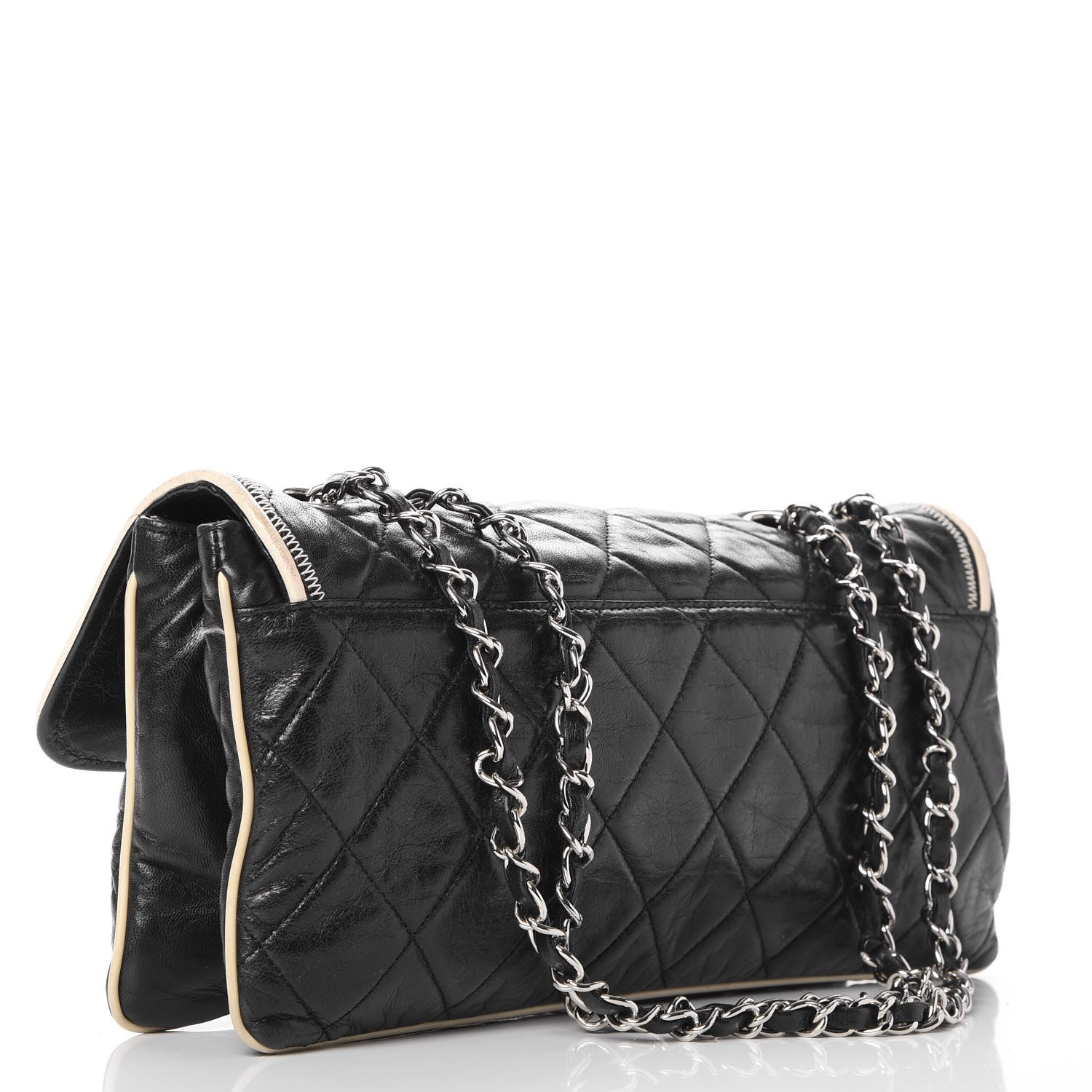 Chanel Lambskin East West Accordion Flap Black 4 of 23