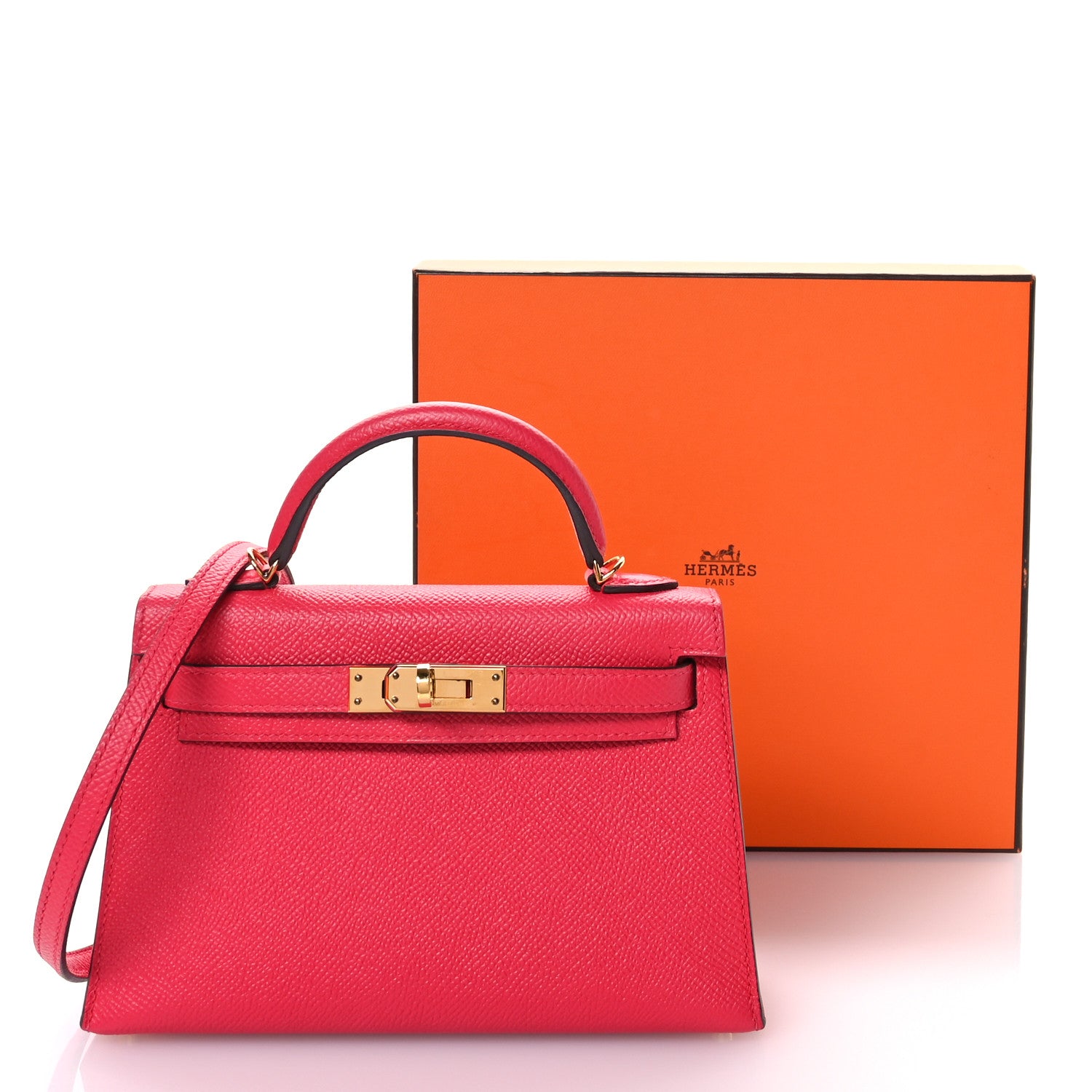 Hermes Epsom Mini Kelly Sellier 20 Rose Extreme 11 of 11