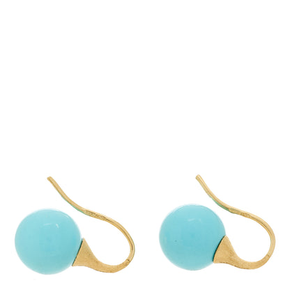 Marco Bicego 18K Yellow Gold Turquoise Africa Boules Drop Earrings 5 of 5