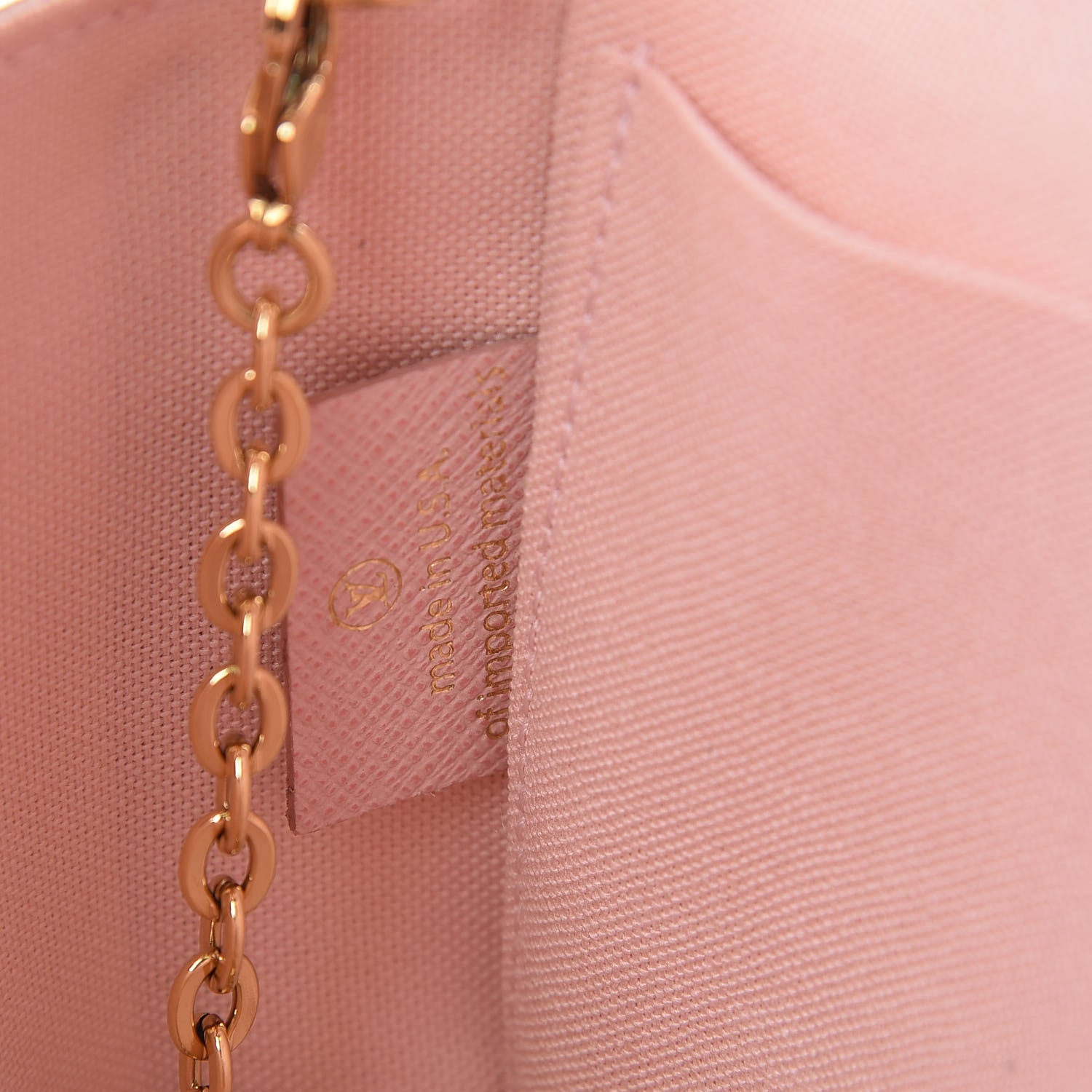 Louis Vuitton Damier Azur Pochette Felicie Chain Wallet Rose Ballerine 8 of 12