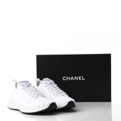 Chanel Fabric Logo Sneakers 39 White 9 of 9