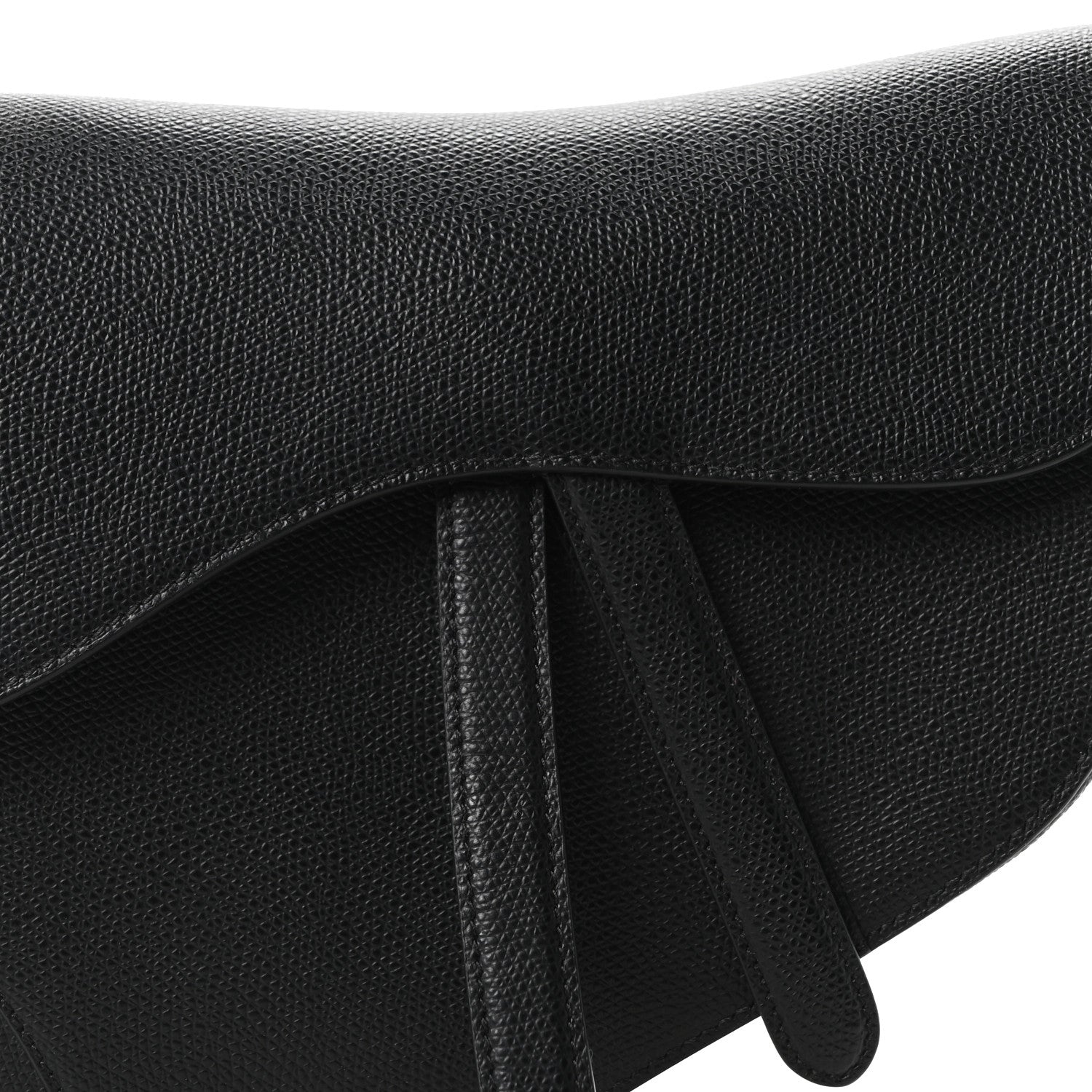 Christian Dior Grained Calfskin Saddle Bag Black 8 of 10