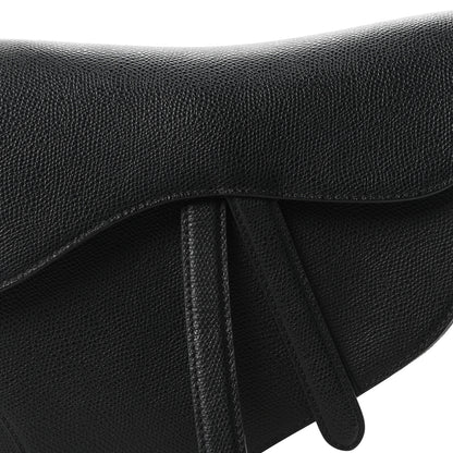 Christian Dior Grained Calfskin Saddle Bag Black 8 of 10