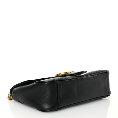 Gucci Calfskin Matelasse Small GG Marmont Shoulder Bag Black 4 of 14